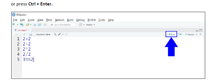 Rstudio run command