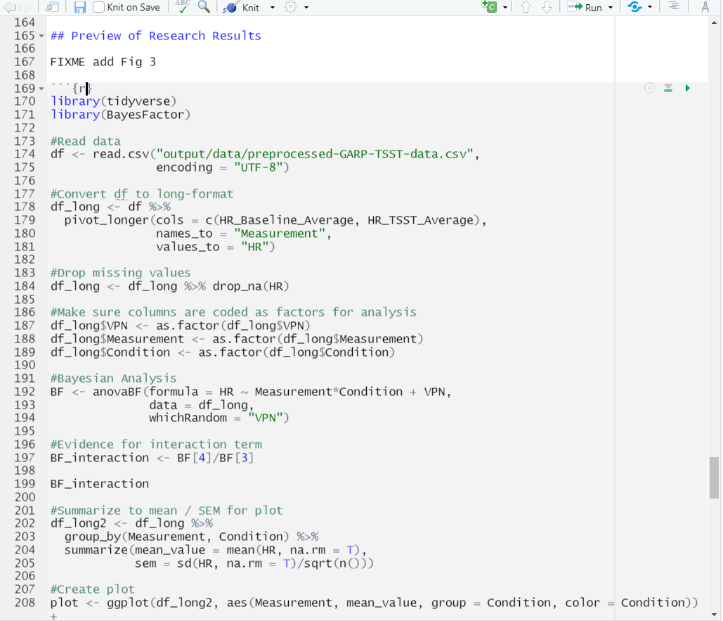 heartrate code in chunk